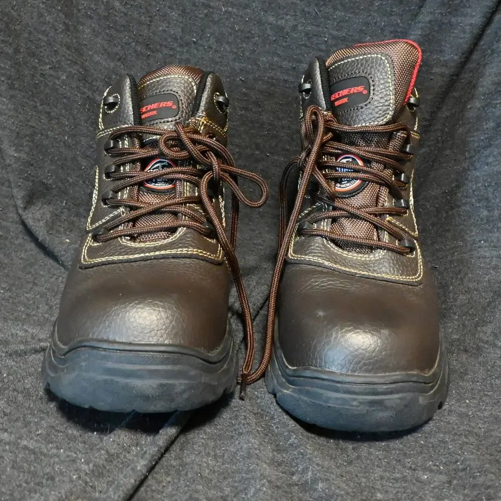 Skechers Men's 10 Work Relaxed Fit Burgin-Sodser Comp Toe Work Safety Boots